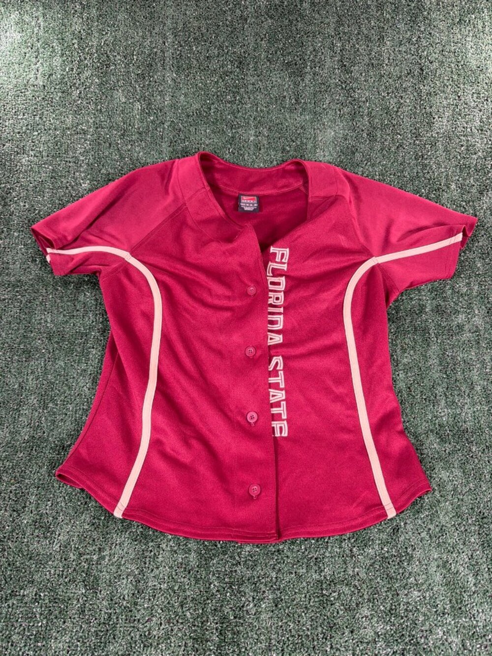 Nike Florida State Seminoles Button-Up Baseball Jersey Women's M Garnet